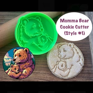 Momma Bear Cookie Cutter, Mother&#39;s Day Cookie Cutter and Stamp