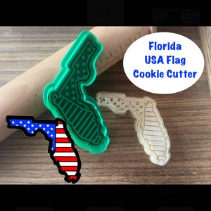 Florida Cookie Cutter, USA Flag, Cookie Cutter and Stamp