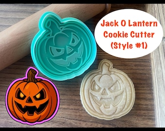 Jack O Lantern Cookie Cutter, Halloween Cookie Cutter and Stamp
