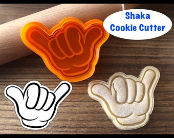 Shaka Cookie Cutter, Hand, Hang Loose, Aloha, Cookie Cutter and Stamp