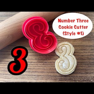 Number Three Cookie Cutter and Stamp