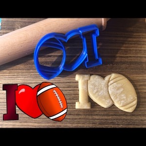 I Love Football Cookie Cutter