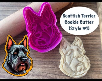 Scottish Terrier Cookie Cutter, Dog Cookie Cutter and Stamp