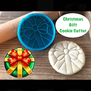 Christmas Gift Cookie Cutter, Present, Cookie Cutter and Stamp