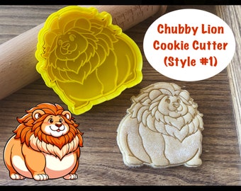 Cortador de galletas de león, jungla, safari, zoológico, animal, cortador de galletas y sello