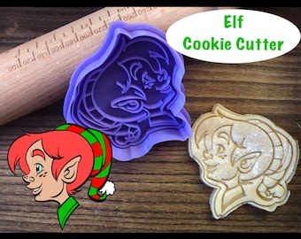 Elf Cookie Cutter, Christmas, Holiday, Winter, Cookie Cutter and Stamp