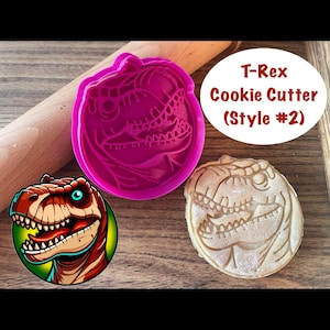 T-Rex Cookie Cutter, Dinosaur Cookie Cutter and Stamp