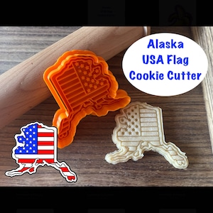 Alaska Cookie Cutter, United States, Flag, 4th of July, Cookie Cutter and Stamp