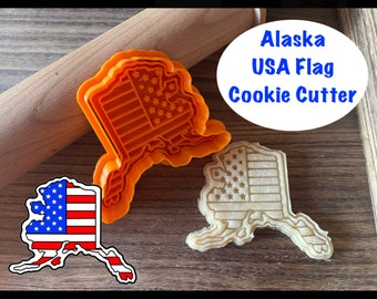 Alaska Cookie Cutter, United States, Flag, 4th of July, Cookie Cutter and Stamp