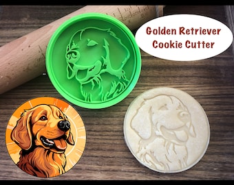 Golden Retriever Cookie Cutter, Dog, Pet, Animal, Cookie Cutter and Stamp