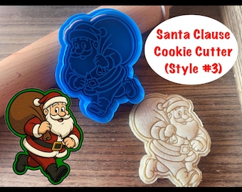 Santa Cookie Cutter, Christmas Cookie Cutter and Stamp