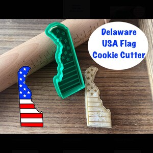 Delaware Cookie Cutter, USA Flag, Independence Day, Cookie Cutter and Stamp
