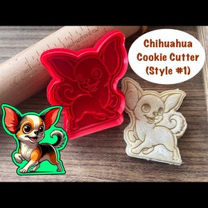 Chihuahua Cookie Cutter, Dog Cookie Cutter and Stamp