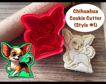 Chihuahua Cookie Cutter, Dog Cookie Cutter and Stamp