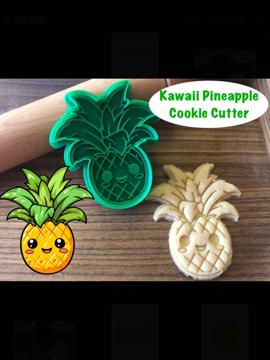 Pineapple Cookie Cutter, Kawaii, Fruit, Food, Cookie Cutter and Stamp ...