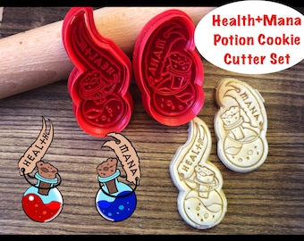 Health and Mana Potion Cookie Cutter Set | Video Game Cookie Cutter | Dungeon and Dragons Cookie Cutter | Role Playing Cookie Cutter