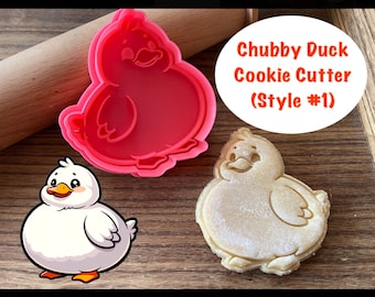 Chubby Duck Cookie Cutter, Animal, Bird, Cookie Cutter and Stamp