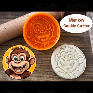 Monkey Cookie Cutter, Jungle, Safari, Zoo, Animal, Cookie Cutter and Stamp