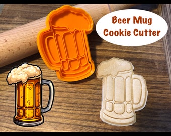 Beer Cookie Cutter, Mug, Party, Bachelor, Alcohol Themed, Drink, Cookie Cutter and Stamp