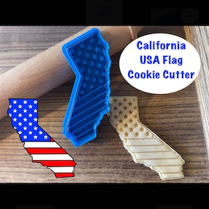 California Cookie Cutter, State, Flag, USA, Independence Day, 4th of July, Cookie Cutter and Stamp