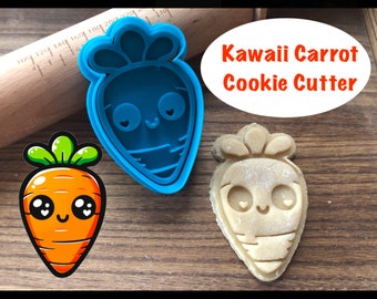 Carrot Cookie Cutter, Kawaii, Vegetable, Easter, Cookie Cutter and Stamp