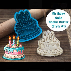 Birthday Cake Cookie Cutter, Party, Celebration, Cookie Cutter and Stamp