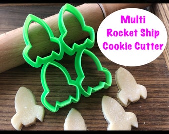Cortador de galletas con forma de cohete, espacio, cortador de galletas múltiple
