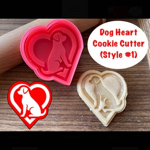 Dog Cookie Cutter, Love, Heart, Cookie Cutter and Stamp