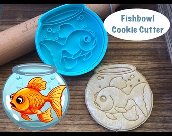 Fish Cookie Cutter, Underwater, Pet, Goldfish, Fishbowl, Cookie Cutter and Stamp