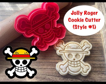Anime Cookie Cutter, Jolly Roger, Pirate Cookie Cutter and Stamp