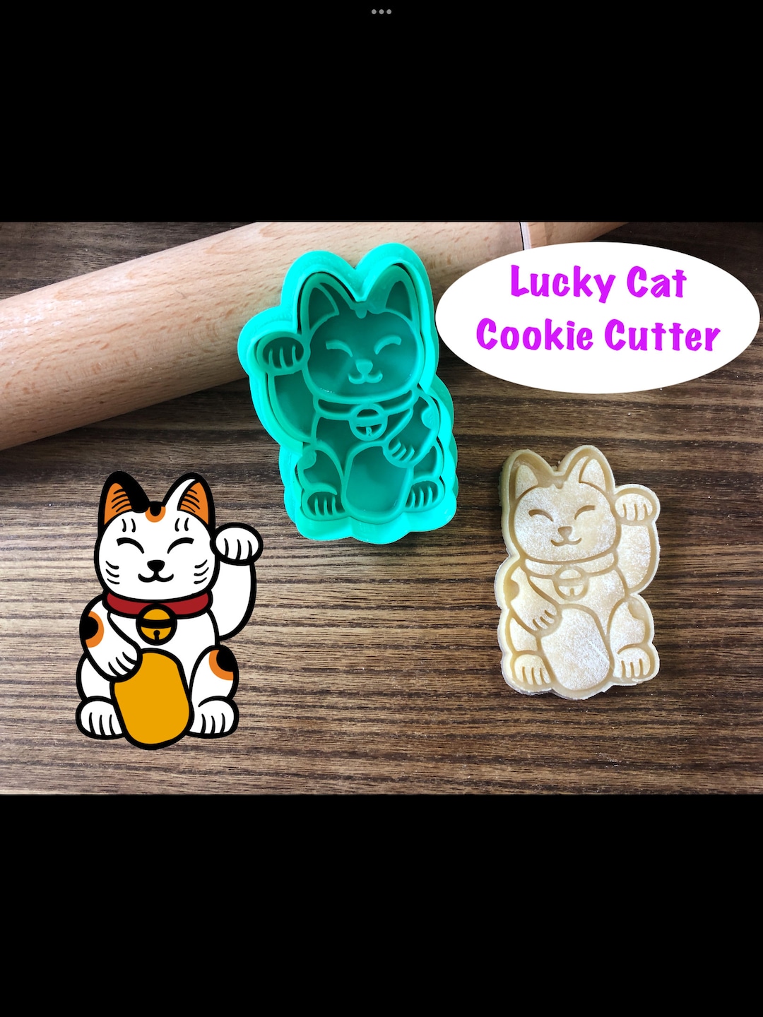 Lucky Cat Cookie Cutter | Japanese Theme Cookie Cutter | Cat Cookie ...