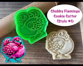Flamingo Cookie Cutter, Bird, Animal, Tropical, Summer, Cookie Cutter and Stamp