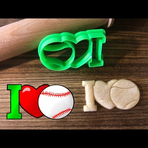 I Love Baseball Cookie Cutter