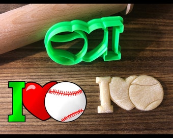I Love Baseball Cookie Cutter