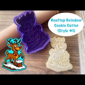 Reindeer Cookie Cutter, Christmas Cookie Cutter and Stamp