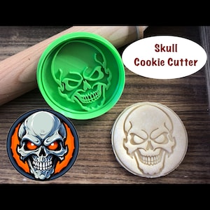 Skull Cookie Cutter, Halloween, Skeleton, Cookie Cutter and Stamp