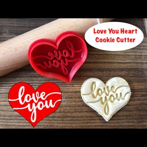 Love Cookie Cutter, Heart, Valentine&#39;s Day, For Him, For Her, Anniversary, Cookie Cutter and Stamp