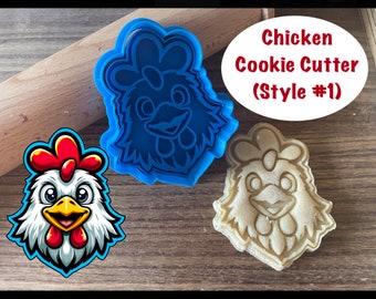 Chicken Cookie Cutter, Farm, Barnyard, Animal, Bird, Cookie Cutter and Stamp