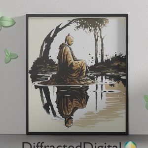 Buddha Wall Art, Zen Wall Art, Buddha Painting, Buddha Art, Buddha Poster, Zen Art, Japanese Poster, Japanese Wall art,