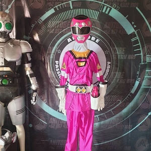 PINK TURBO ranger full suits costume of power rangers rescue for COSPLAY wearable