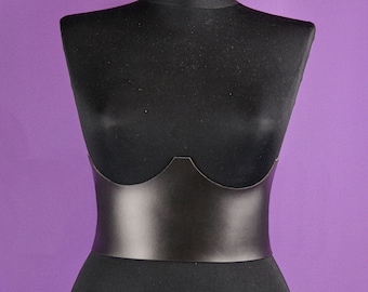 Leather Underbust Corset Belt: Gothic Punk Waist Harness