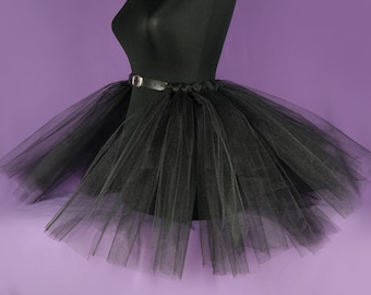 Leather Tulle Tutu Skirt: Goth Witchy Ballerina Costume