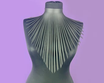 Leather Fringe Necklace: Boho Egyptian Tribal Collar