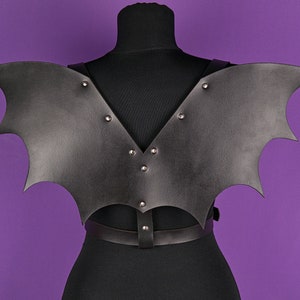 Bat Wings Harness - Leather Chest Harness - Halloween Costume - Waist Harness - Wing Harness - Harness with Wings - Dragon Wings - Gothic