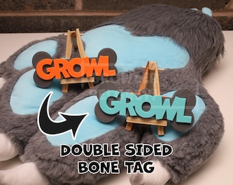DOUBLE SIDED Custom 3D Printed Dog Bone for Fursuits etc.