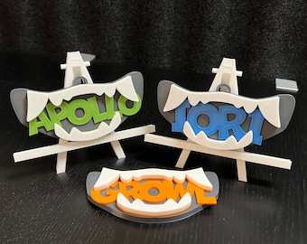 Custom 3D Printed Maw Name Tag for Fursuits etc.