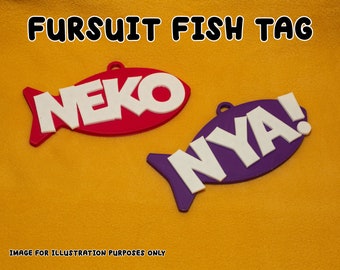 Custom 3D Printed Fish Tag for Fursuits etc.
