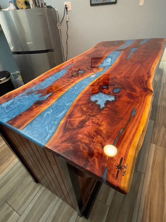 Live Edge Juniper Wood Custom Made Resin Woodworks Etsy