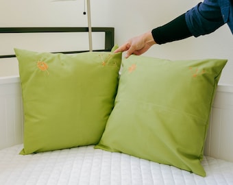 Handmade Ladybug embroidery pillow