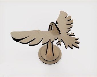 Laser cut digital file .svg .dxf .ai files - Wooden Bird Ornament, Desktop Bird Figurine